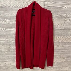 RALPH LAUREN Women's Cashmere Shawl Collar Cardigan Red Size Large